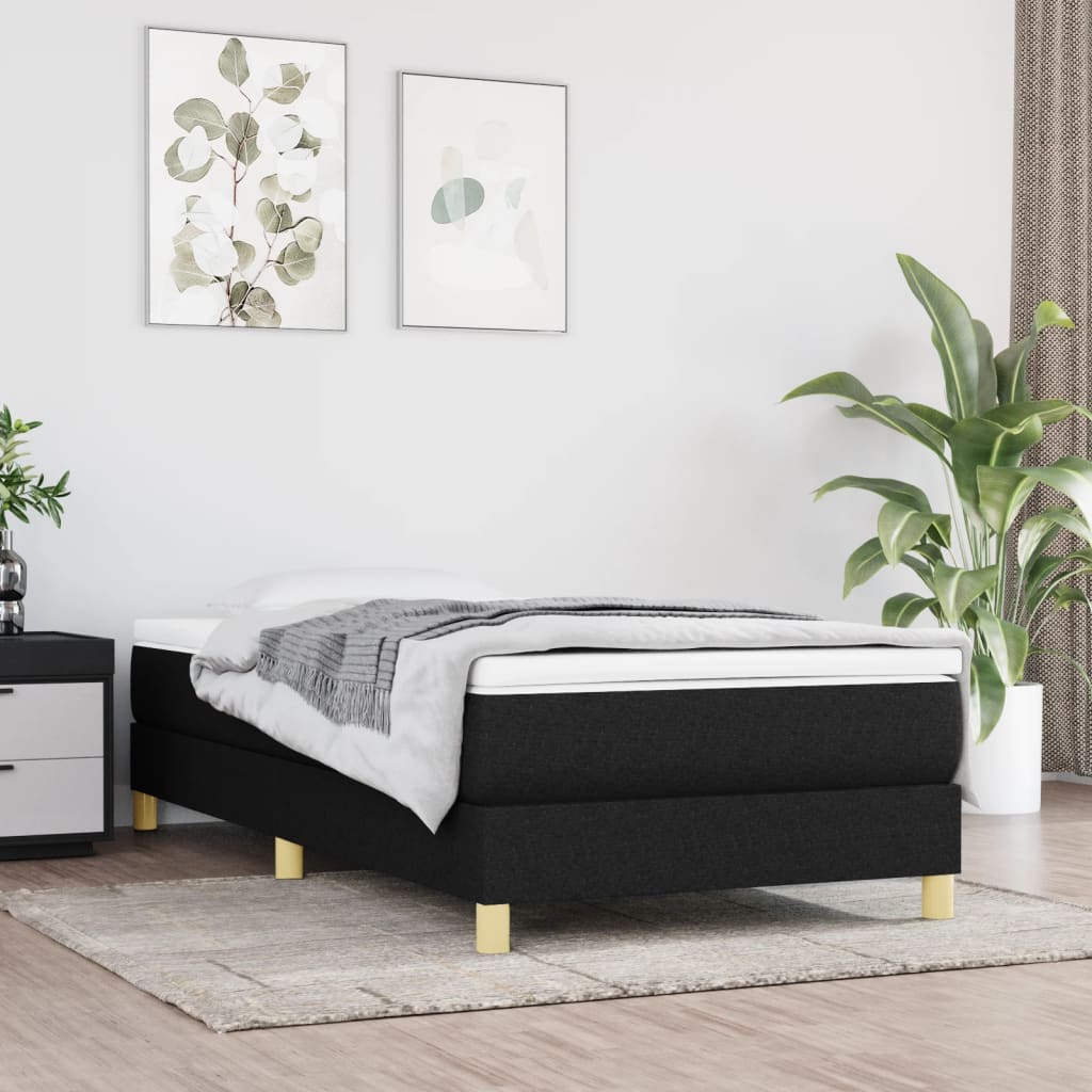 vidaXL Box spring bed 80x200 cm fabric light grey