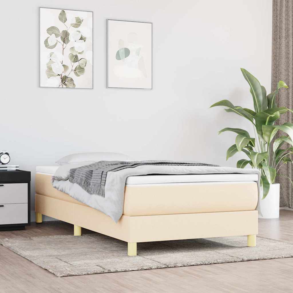 vidaXL Box spring bed 80x200 cm fabric light grey