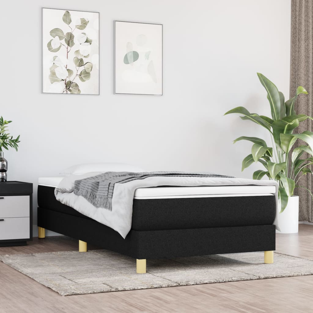 vidaXL Box spring bed 80x200 cm fabric light grey
