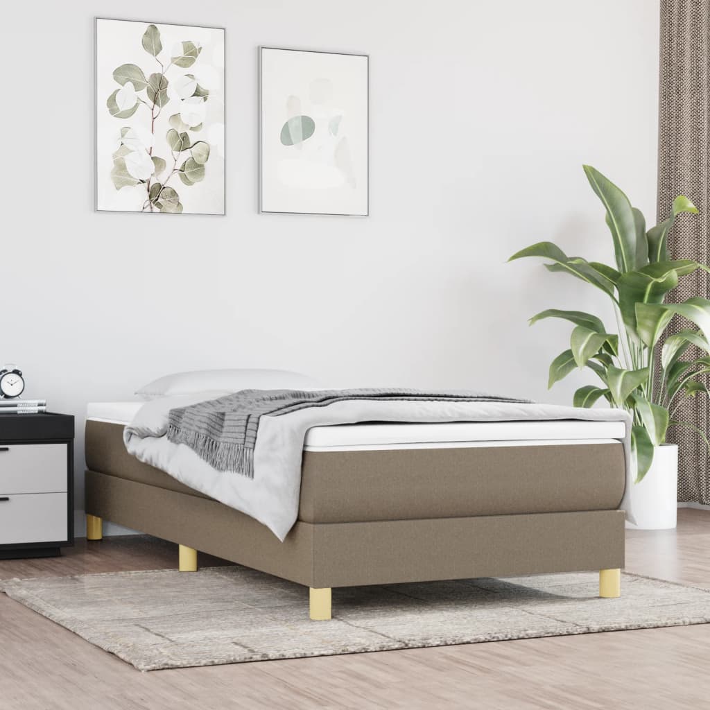 vidaXL Box spring bed 80x200 cm fabric light grey