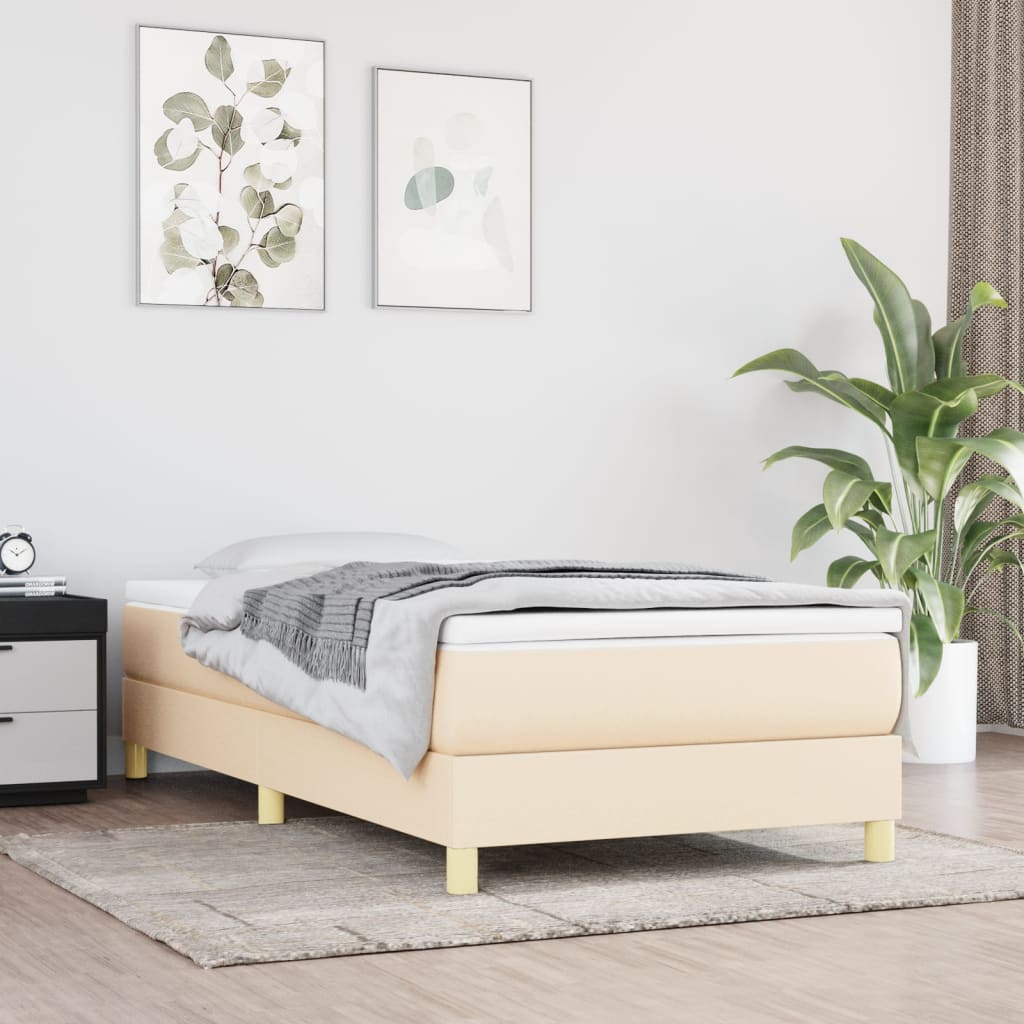 vidaXL Box spring bed 80x200 cm fabric light grey