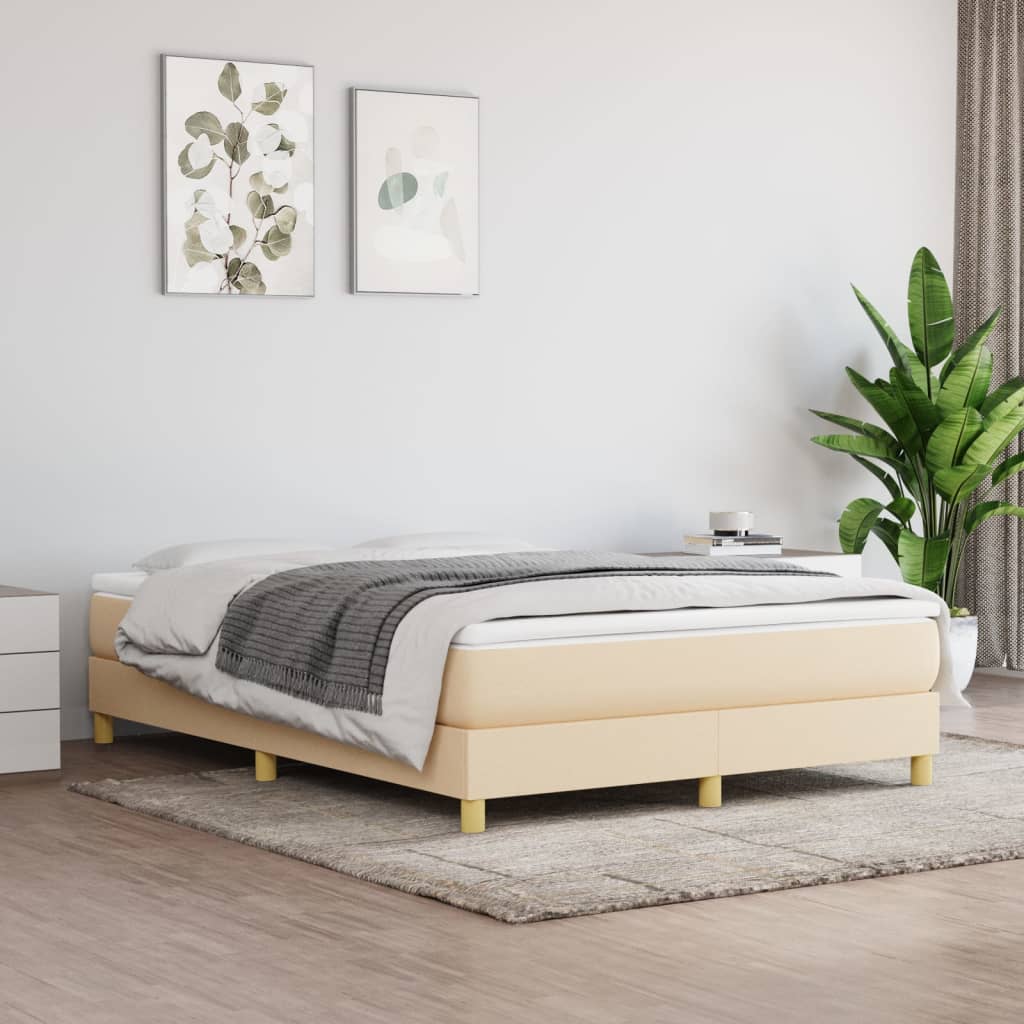 vidaXL Box spring bed 80x200 cm fabric light grey