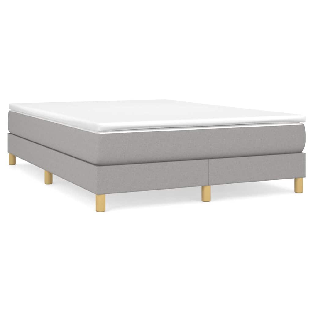 vidaXL Box spring bed 80x200 cm fabric light grey
