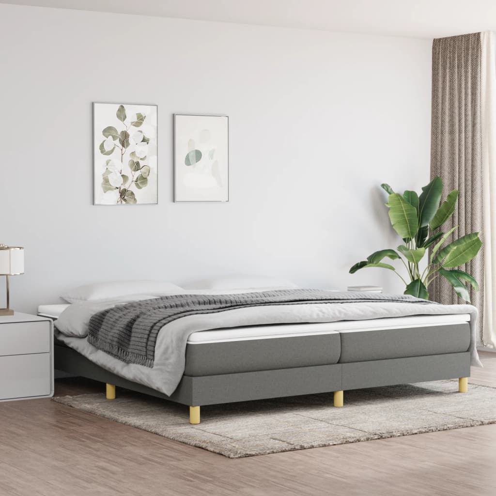 vidaXL Box spring bed 80x200 cm fabric light grey
