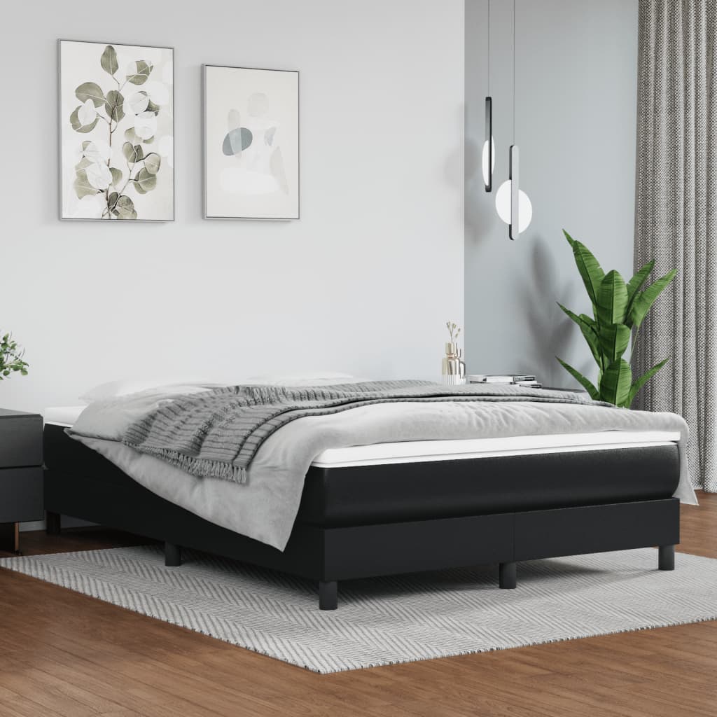 vidaXL Boxspring bed kunstleer zwart 80x200 cm