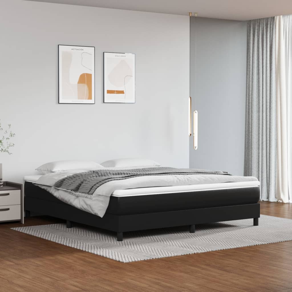 vidaXL Boxspring bed kunstleer zwart 80x200 cm