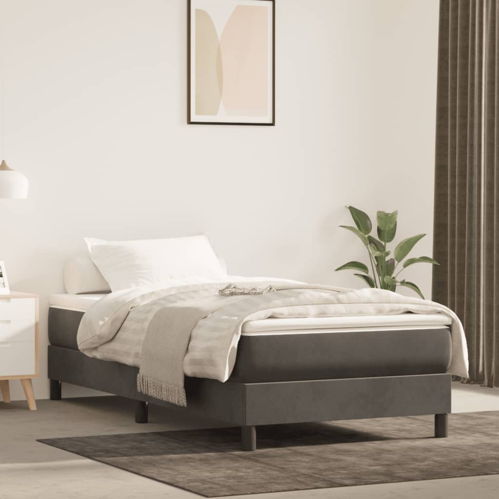 vidaXL Boxspring bed 80x200 cm fluweel lichtgrijs