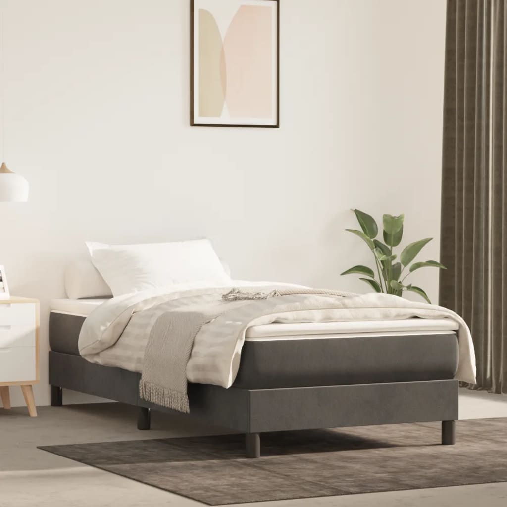 vidaXL Boxspring bed 80x200 cm fluweel lichtgrijs