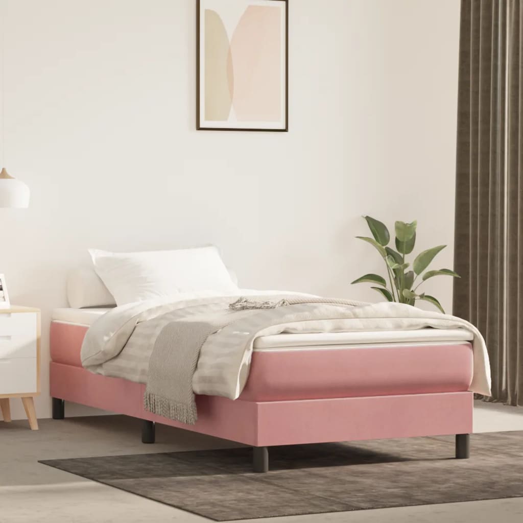 vidaXL Boxspring bed 80x200 cm fluweel lichtgrijs