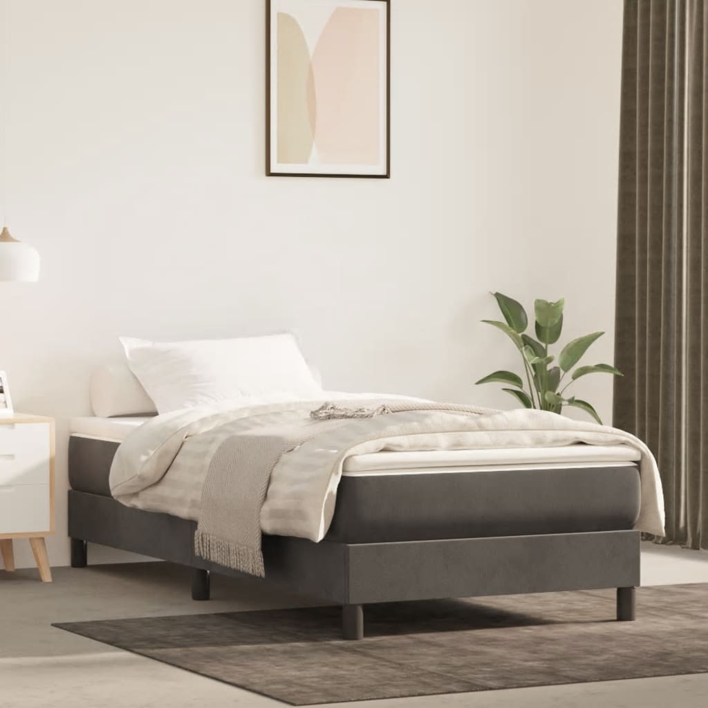 vidaXL Boxspring bed 80x200 cm fluweel lichtgrijs