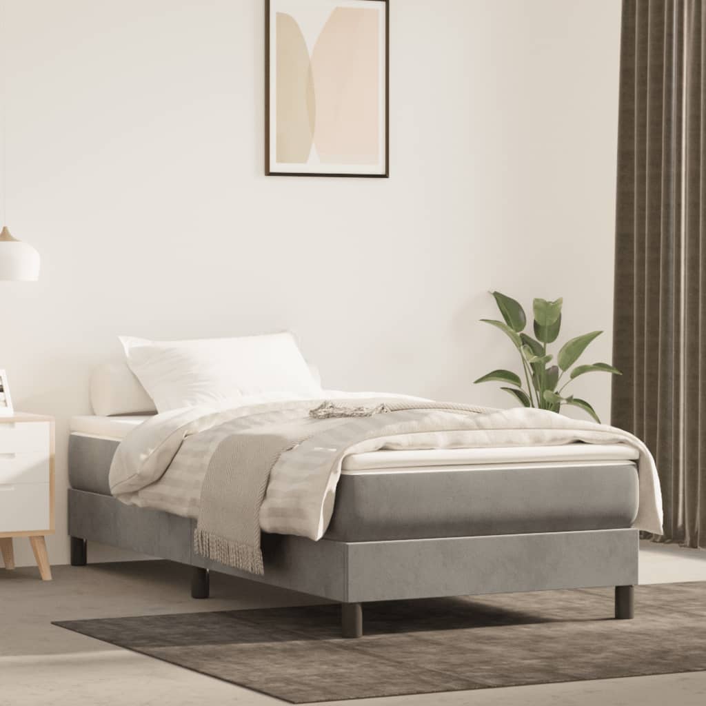 vidaXL Boxspring bed 80x200 cm fluweel lichtgrijs