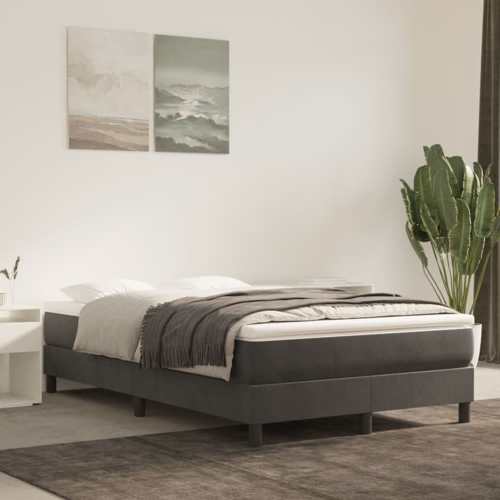vidaXL Boxspring bed 80x200 cm fluweel lichtgrijs