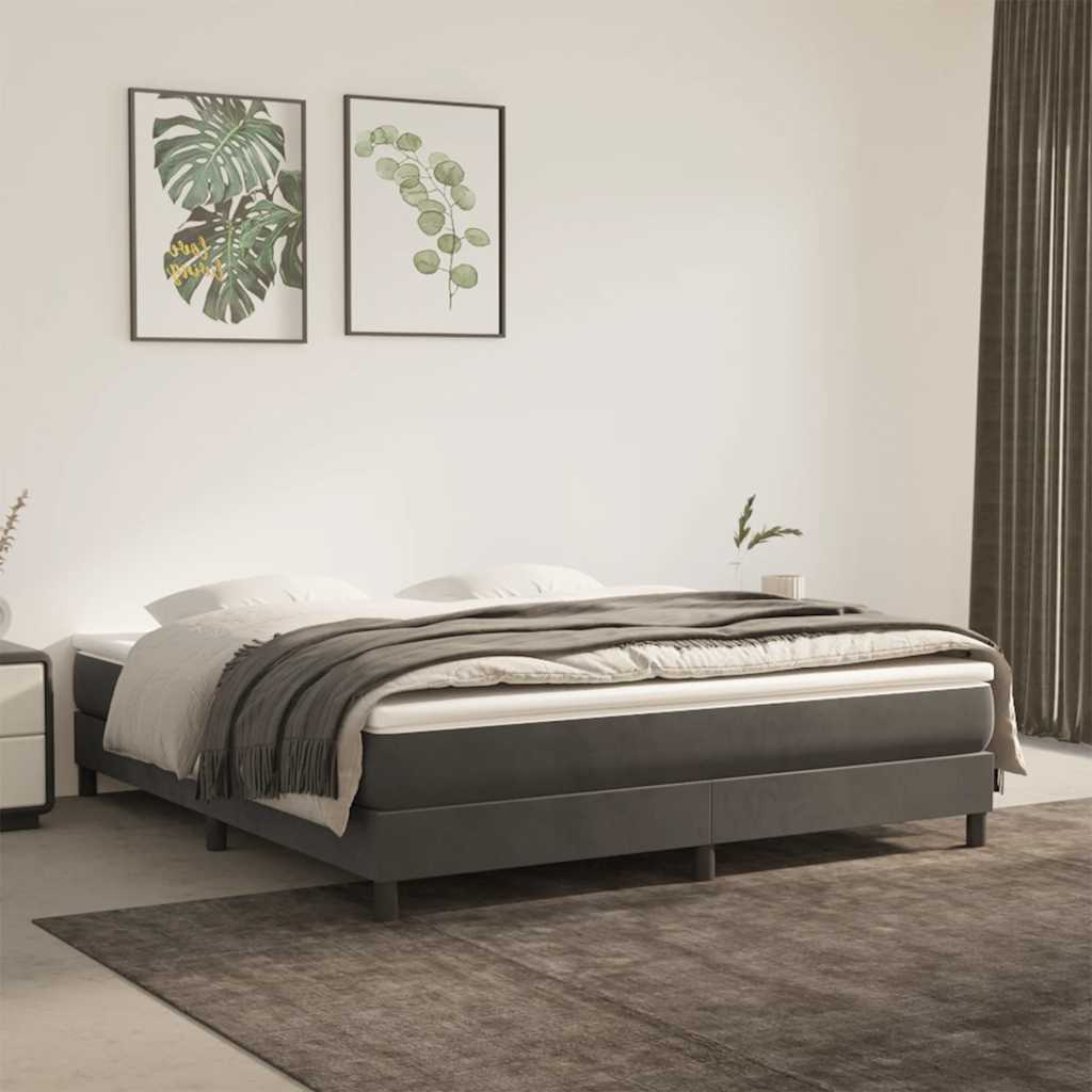 vidaXL Boxspring bed 80x200 cm fluweel lichtgrijs