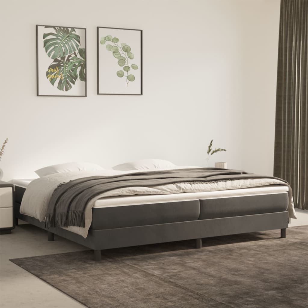vidaXL Boxspring bed 80x200 cm fluweel lichtgrijs