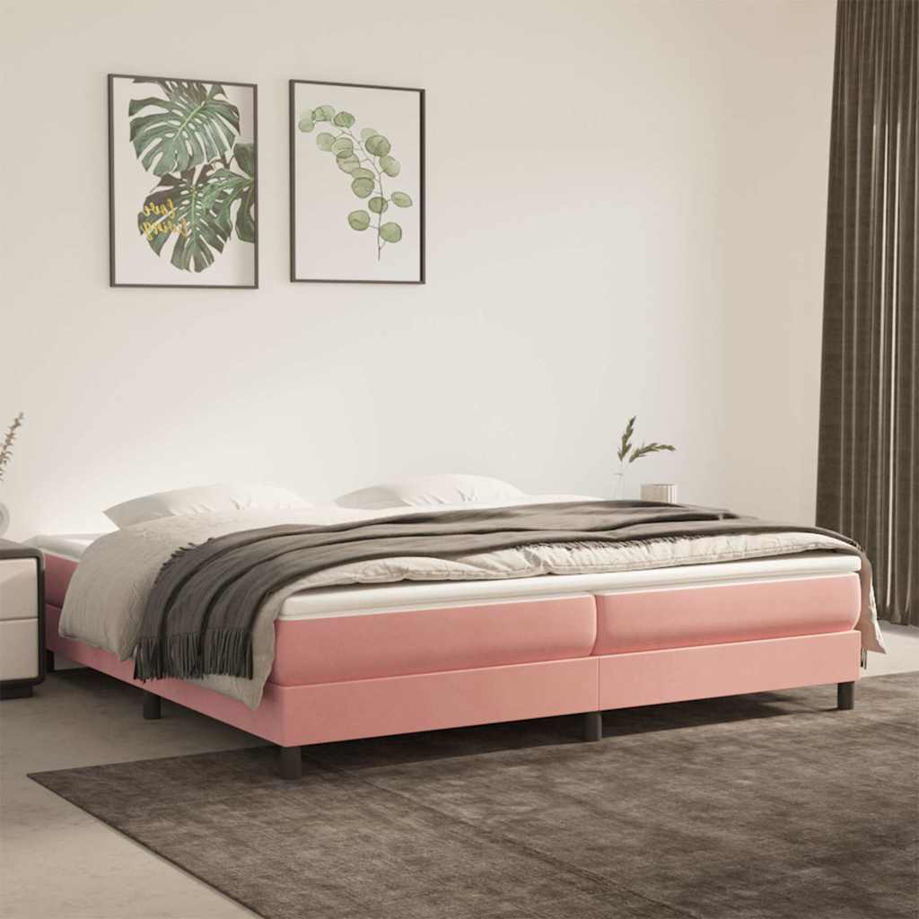 vidaXL Boxspring bed 80x200 cm fluweel lichtgrijs