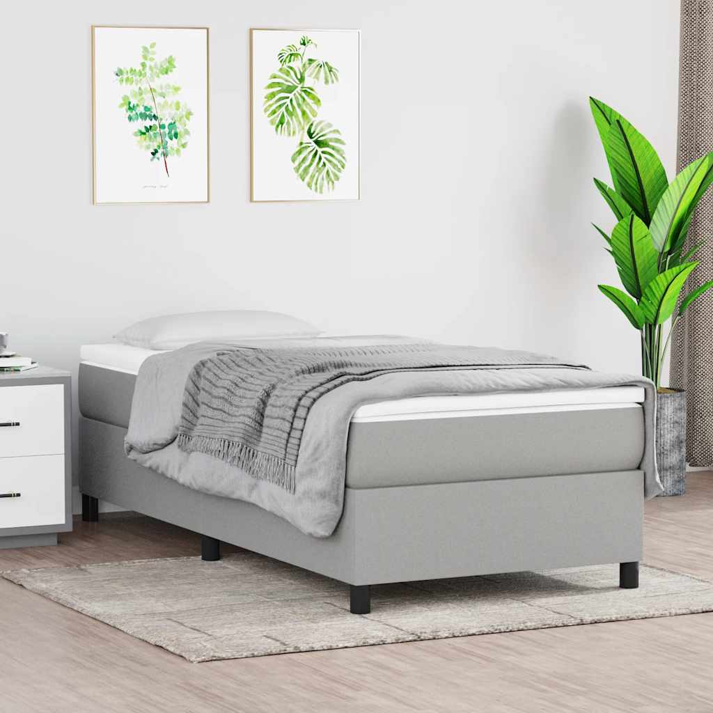 vidaXL Boxspring bed 80x200 cm stof lichtgrijs