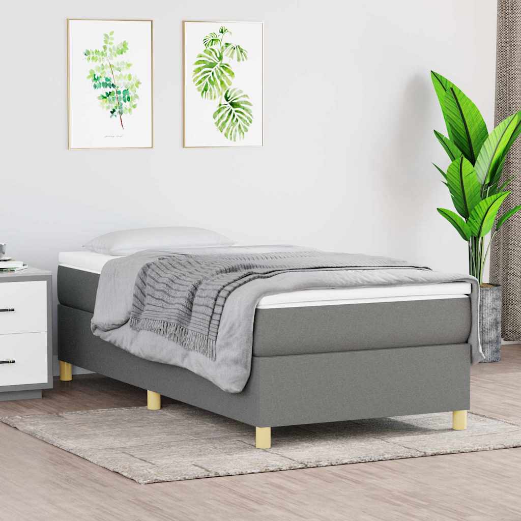vidaXL Box spring bed 80x200 cm fabric light grey
