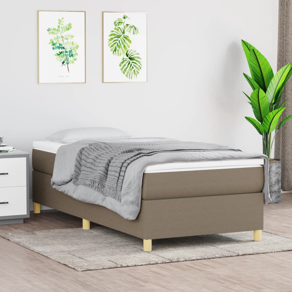 vidaXL Box spring bed 80x200 cm fabric light grey