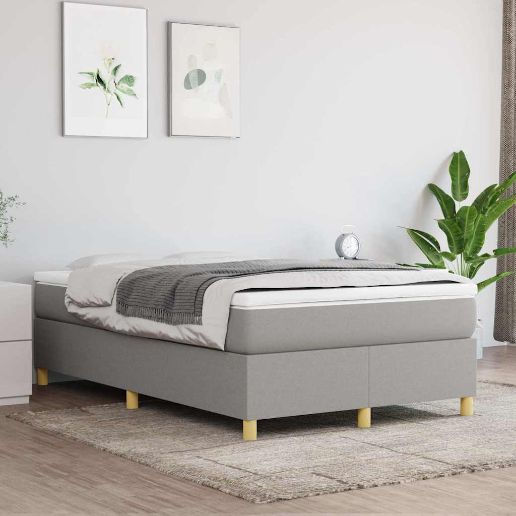 vidaXL Box spring bed 80x200 cm fabric light grey