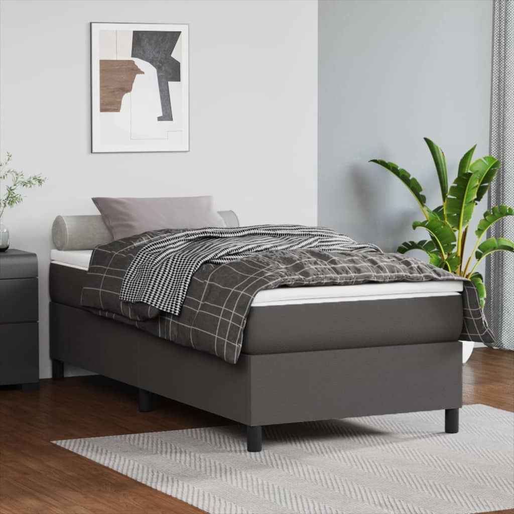 vidaXL Boxspring bed kunstleer zwart 80x200 cm