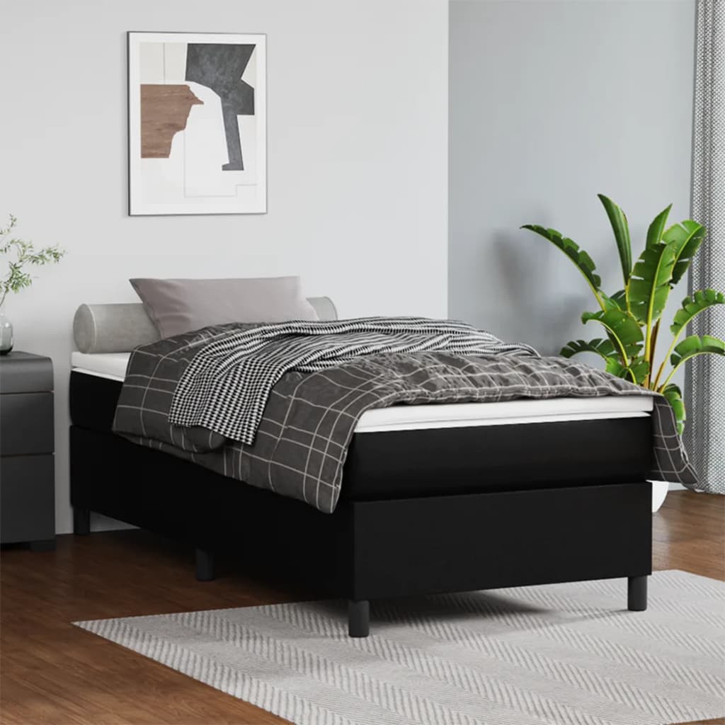 vidaXL Boxspring bed kunstleer zwart 80x200 cm