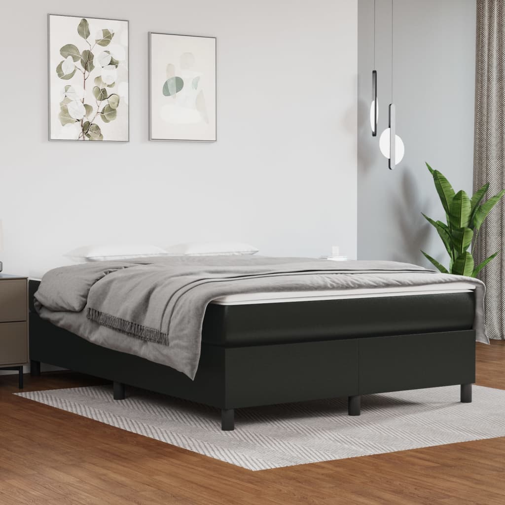 vidaXL Boxspring bed kunstleer zwart 80x200 cm