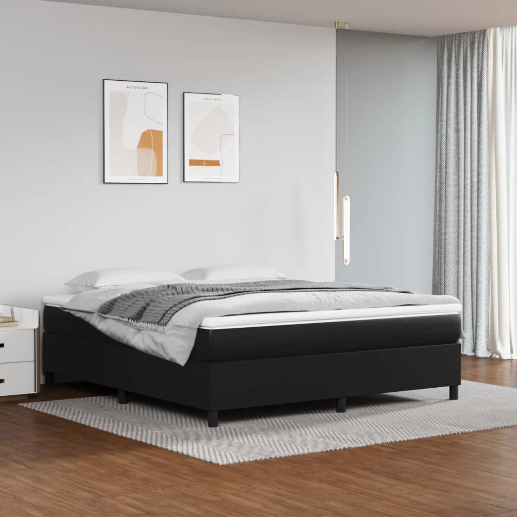 vidaXL Boxspring bed kunstleer zwart 80x200 cm