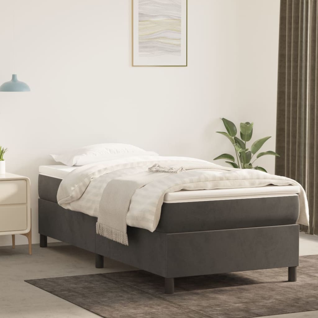 vidaXL Boxspring bed 80x200 cm fluweel lichtgrijs