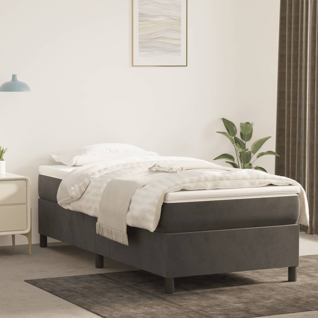 vidaXL Boxspring bed 80x200 cm fluweel lichtgrijs