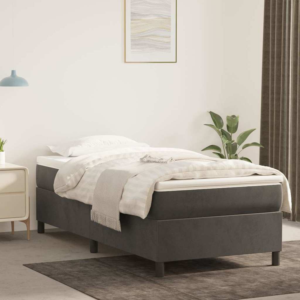 vidaXL Boxspring bed 80x200 cm fluweel lichtgrijs