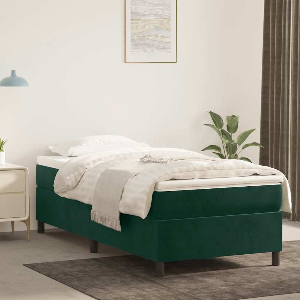 vidaXL Boxspring bed 80x200 cm fluweel lichtgrijs