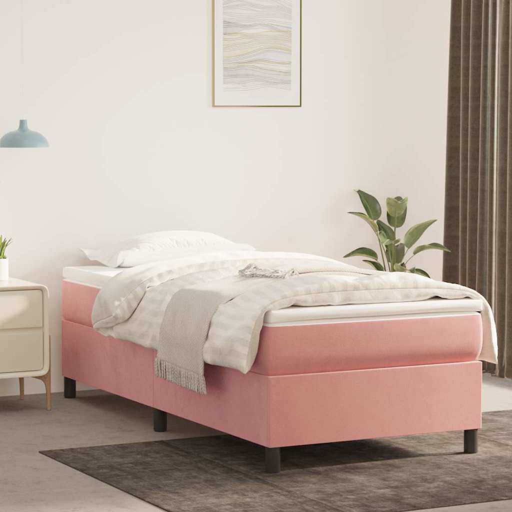 vidaXL Boxspring bed 80x200 cm fluweel lichtgrijs