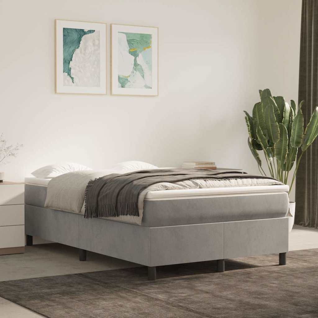 vidaXL Boxspring bed 80x200 cm fluweel lichtgrijs