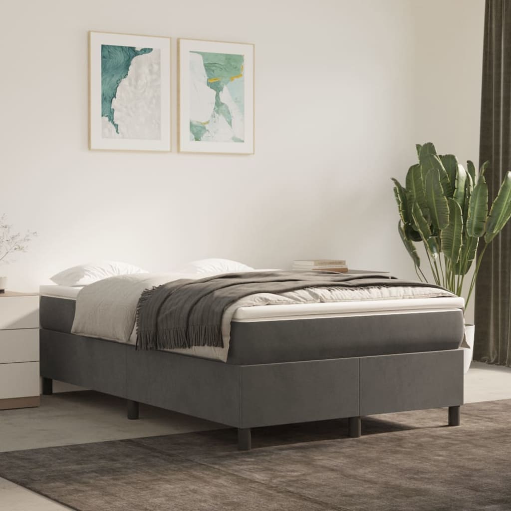 vidaXL Boxspring bed 80x200 cm fluweel lichtgrijs