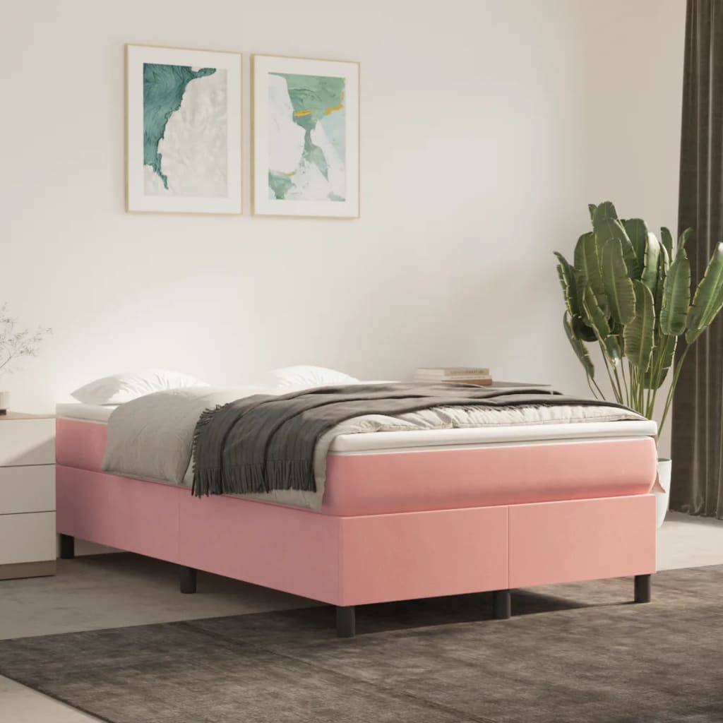 vidaXL Boxspring bed 80x200 cm fluweel lichtgrijs