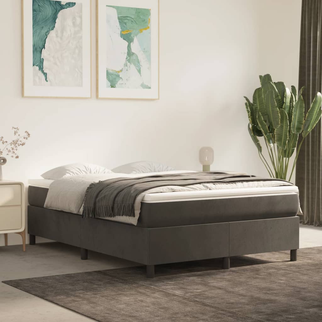 vidaXL Boxspring bed 80x200 cm fluweel lichtgrijs