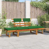 vidaXL Banquette de jardin avec coussins 2 en 1 190 cm en acacia massif gris