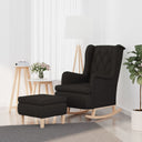 vidaXL Fauteuil met schommelpoten en voetenbank stof lichtgrijs
