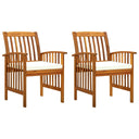 vidaXL Garden Chairs 4 pcs with cushions, solid acacia wood