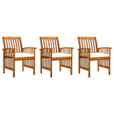 vidaXL Tuinstoelen 4 stuks met kussens, massief acaciahout
