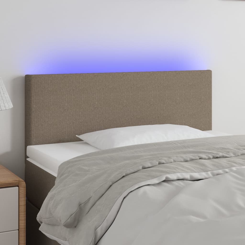 vidaXL Hoofdbord LED 80x5x78/88 cm stof lichtgrijs