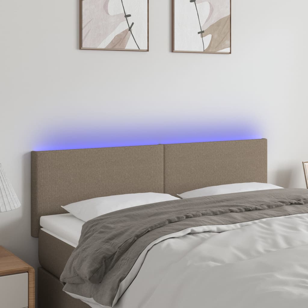 vidaXL Hoofdbord LED 80x5x78/88 cm stof lichtgrijs