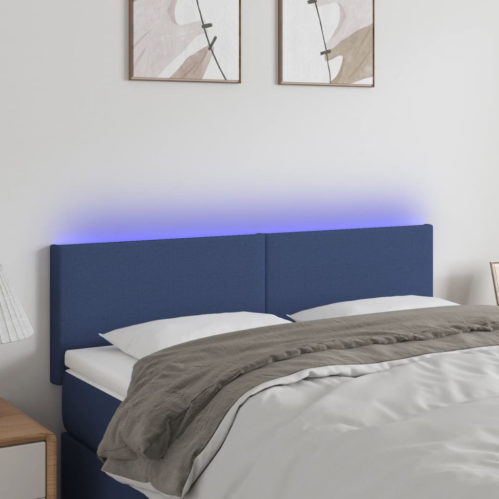 vidaXL Hoofdbord LED 80x5x78/88 cm stof lichtgrijs