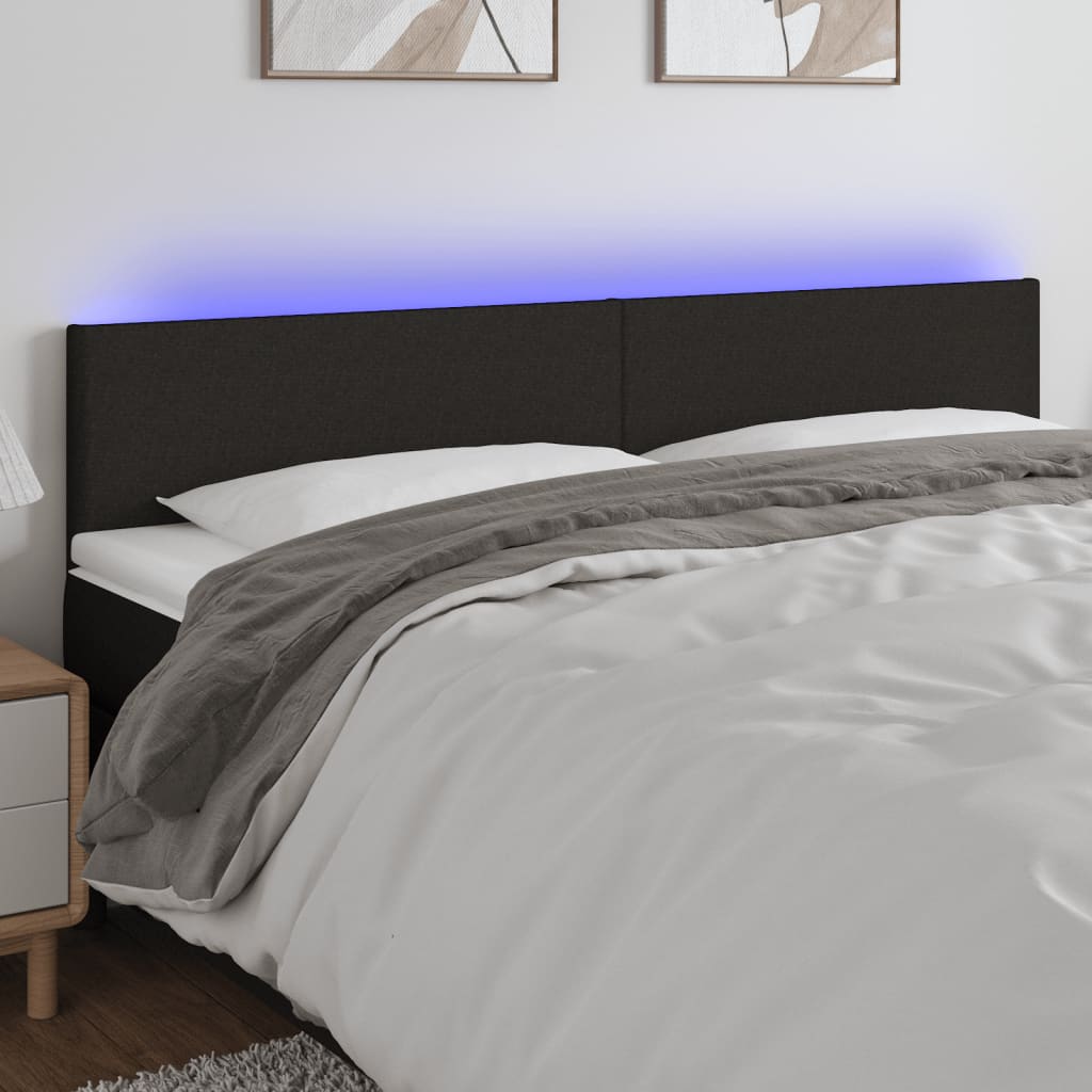 vidaXL Hoofdbord LED 80x5x78/88 cm stof lichtgrijs