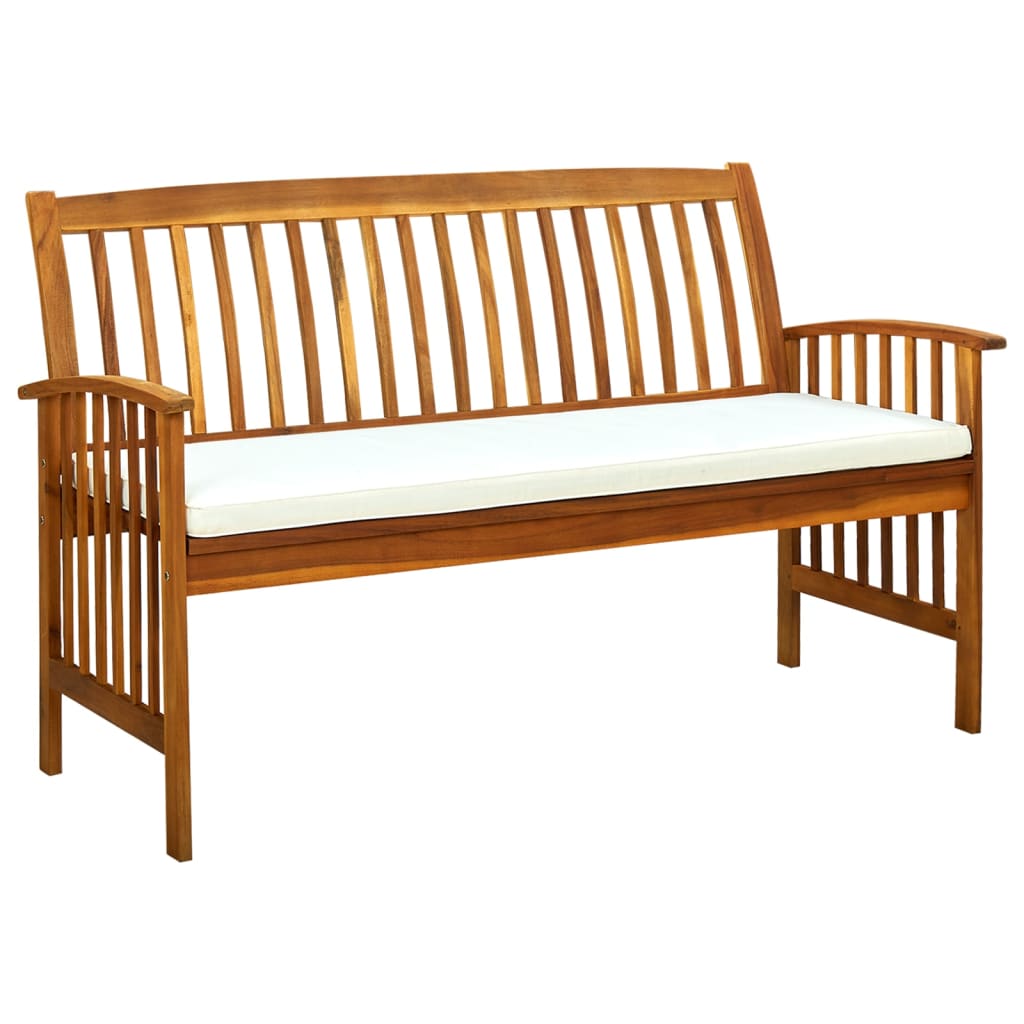 vidaXL Garden Bench with Cushion 119 cm Solid Acacia Wood