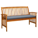 vidaXL Garden Bench with Cushion 119 cm Solid Acacia Wood