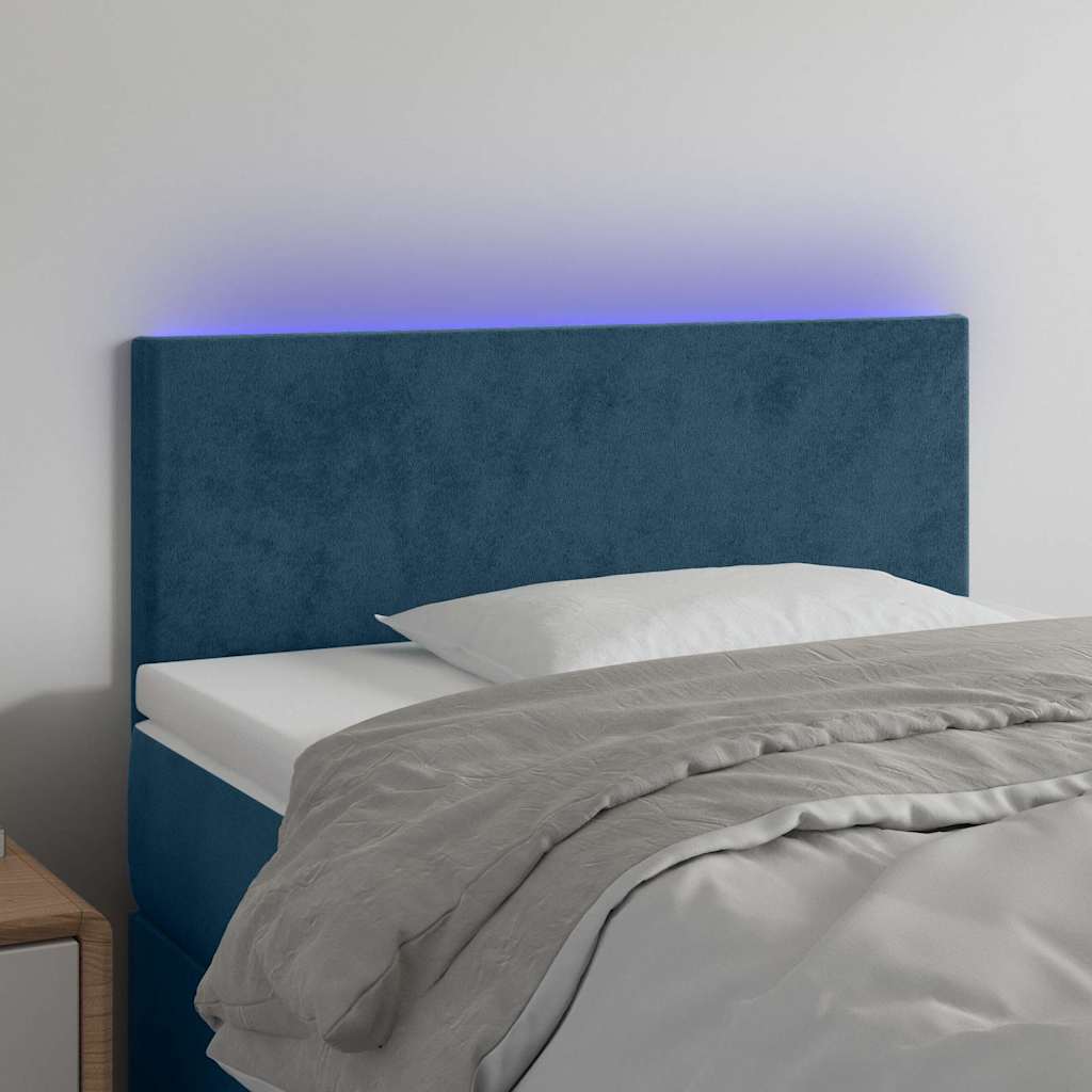 vidaXL Hoofdbord LED 80x5x78/88 cm fluweel lichtgrijs