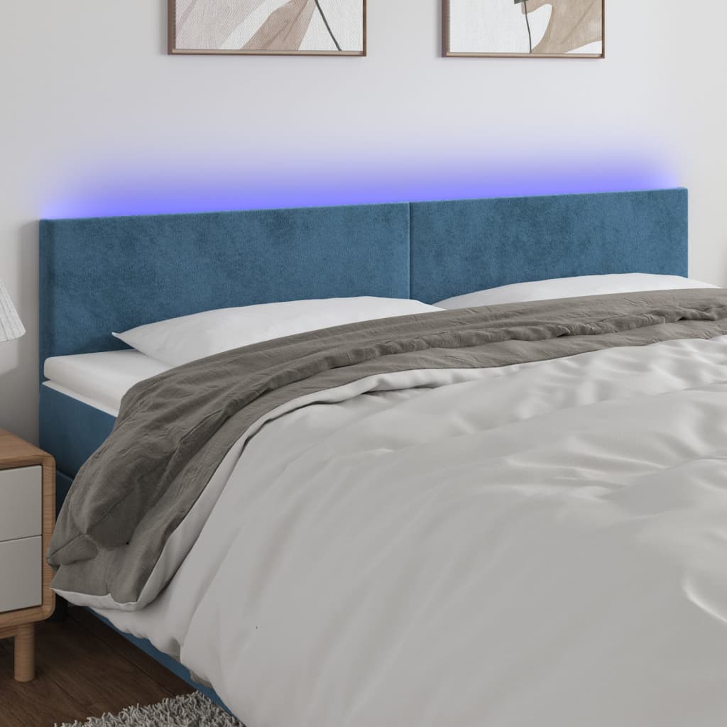 vidaXL Hoofdbord LED 80x5x78/88 cm fluweel lichtgrijs