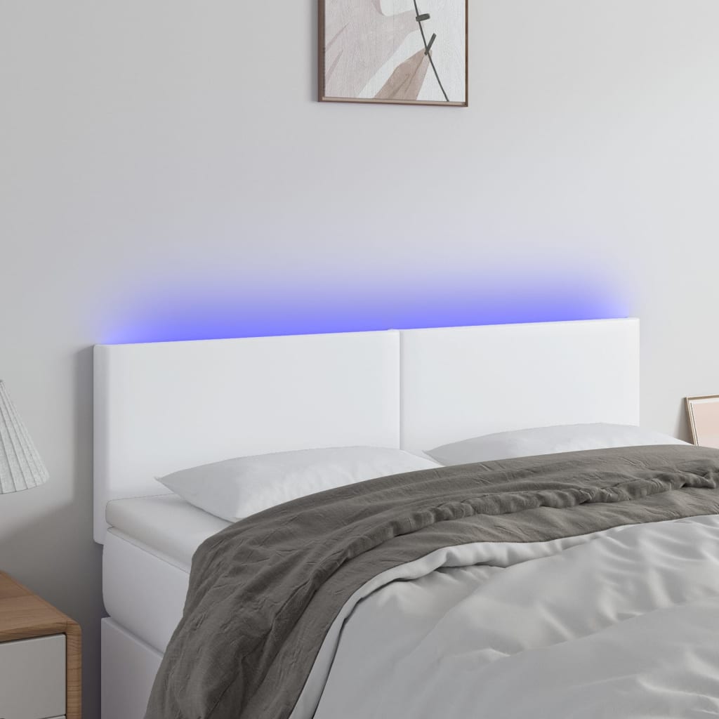 vidaXL Headboard LED 80x5x78/88 cm faux leather black