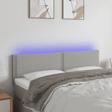 vidaXL Hoofdbord LED 80x5x78/88 cm stof lichtgrijs